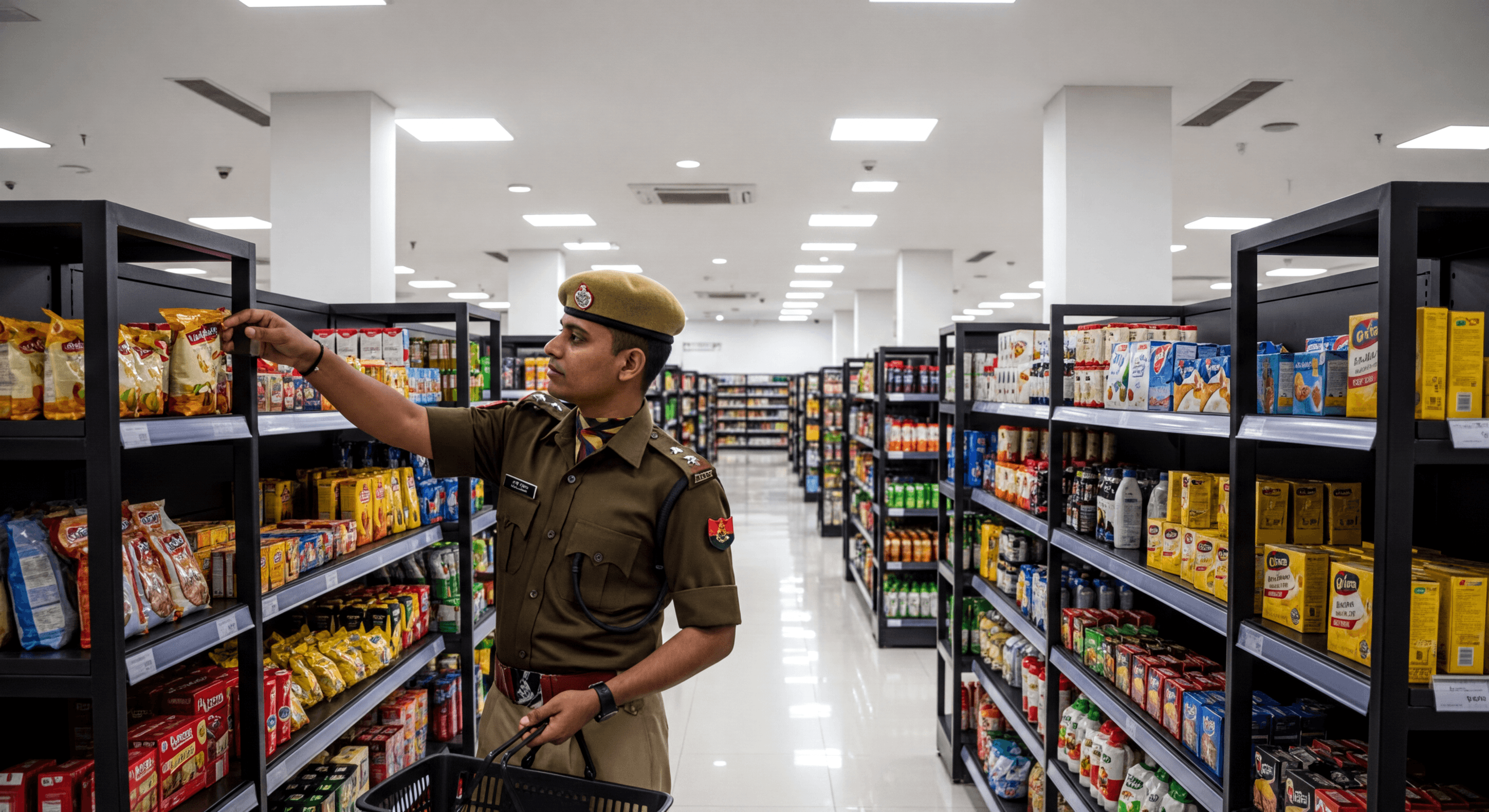 Stocked canteen shelves